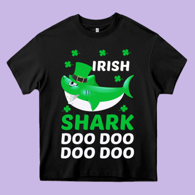Irish Shark Doo Doo Doo Saint Patricks Day Heavy Core Tee Designed By Bettercallsaul