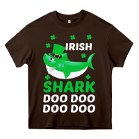 Chocolate Brown Irish Shark Doo Doo Doo Saint Patricks Day Heavy Core Tee - Bettercallsaul