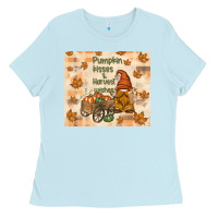 Pumpkin Kisses And Harvest Wishes Ladies Tee | Teevron