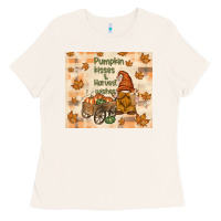 Bone pumpkin kisses and harvest wishes Ladies Tee - TumblerDesignByShophia