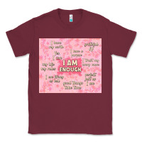 Burgundy i am enough with glitter Classic Tee - TumblerDesignByShophia