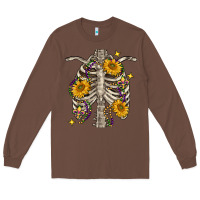 Chestnut Mardi Gras chest sunflowers skeleton Long Sleeve Tee - FaDigitalArtStudio