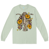 Matcha Mardi Gras chest sunflowers skeleton Long Sleeve Tee - FaDigitalArtStudio
