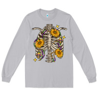 Moon Dust Mardi Gras chest sunflowers skeleton Long Sleeve Tee - FaDigitalArtStudio