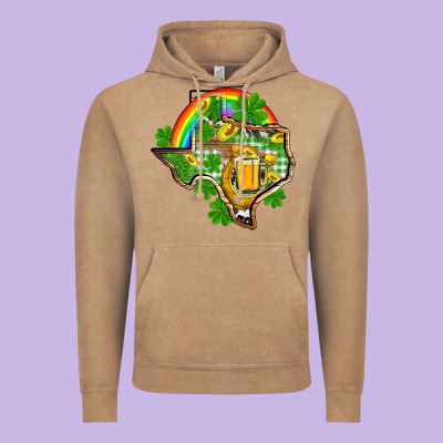 Texas St. Patrick's Day Vintage Hoodie Designed By Oliviacreatesart