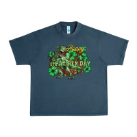 Midnight Navy Happy St. Patrick's Day T-Rex Urban Heavy Tee - HowdyJamesFarm