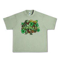 Oil Green Happy St. Patrick's Day T-Rex Urban Heavy Tee - HowdyJamesFarm