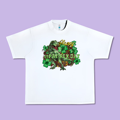 Happy St. Patrick's Day T-rex Urban Heavy Tee Designed By Howdyjamesfarm