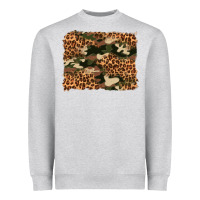 Heather Grey camouflage and leopard background Heavyweight Sweatshirt - Artiststas