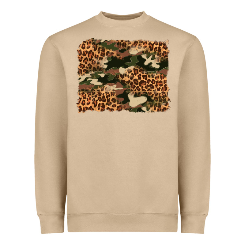 Camouflage And Leopard Background Heavyweight Sweatshirt by Artiststas | Teevron
