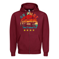 Burgundy rv pilot camping funny vintage motorhome travel vacation t shirt Zipper Hoodie - maiPhamDesign