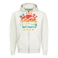 Oatmeal Heather rv pilot camping funny vintage motorhome travel vacation t shirt Zipper Hoodie - maiPhamDesign