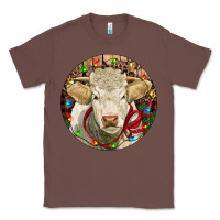 Chestnut Charolais Heifer Christmas Classic Tee - RanaPortraitStore