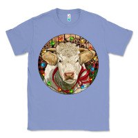 Colony Blue Charolais Heifer Christmas Classic Tee - RanaPortraitStore