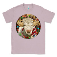Lilac Charolais Heifer Christmas Classic Tee - RanaPortraitStore