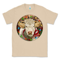 Mushroom Charolais Heifer Christmas Classic Tee - RanaPortraitStore