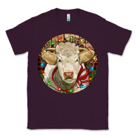Plum Charolais Heifer Christmas Classic Tee - RanaPortraitStore