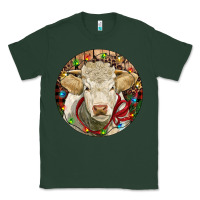 Sports Green Charolais Heifer Christmas Classic Tee - RanaPortraitStore