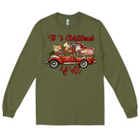 Army Green it's christmas y'all truck with farm animals Long Sleeve Tee - RanaPortraitStore