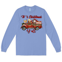 Colony Blue it's christmas y'all truck with farm animals Long Sleeve Tee - RanaPortraitStore