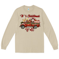 Mushroom it's christmas y'all truck with farm animals Long Sleeve Tee - RanaPortraitStore