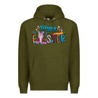 Army Green happy easter coffee Premium Hoodie - CowhideDigitalArt
