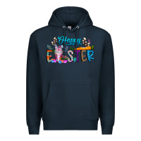 Navy happy easter coffee Premium Hoodie - CowhideDigitalArt