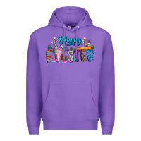 Purple happy easter coffee Premium Hoodie - CowhideDigitalArt