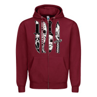 Burgundy scary horror movies halloween Zipper Hoodie - maiPhamDesign