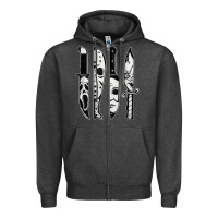 Charcoal Heather scary horror movies halloween Zipper Hoodie - maiPhamDesign