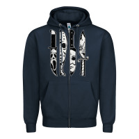 Navy scary horror movies halloween Zipper Hoodie - maiPhamDesign