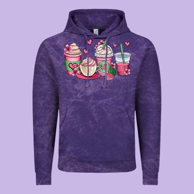 Valentines Day Coffee Cups Vintage Hoodie Designed By Oliviacreatesart