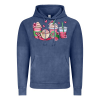 Vintage Denim valentines day coffee cups Vintage Hoodie - OliviaCreatesArt