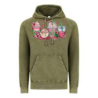 Vintage Olive valentines day coffee cups Vintage Hoodie - OliviaCreatesArt