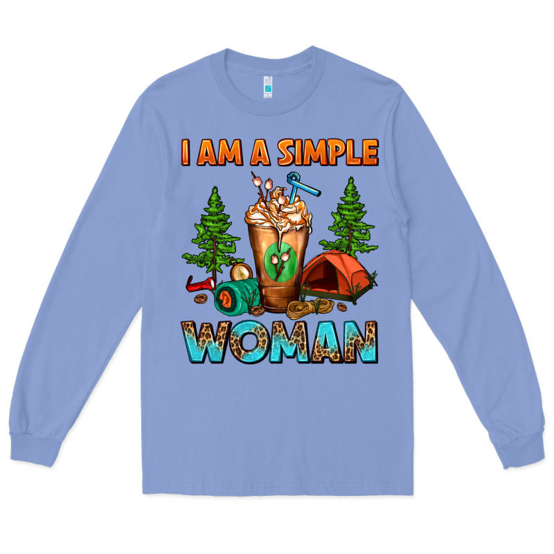 I Am A Simple Woman Camping Frappe Long Sleeve Tee by FaDigitalArtStudio | Teevron