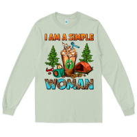 Matcha I Am A Simple Woman Camping Frappe Long Sleeve Tee - FaDigitalArtStudio