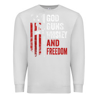 Dove Grey God Guns Whiskey Freedom - Pro Gun American Flag Guns Arts Characters Premium Sweatshirt - maiPhamDesign