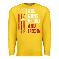 Lemon God Guns Whiskey Freedom - Pro Gun American Flag Guns Arts Characters Premium Sweatshirt - maiPhamDesign