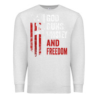 Oatmeal Heather God Guns Whiskey Freedom - Pro Gun American Flag Guns Arts Characters Premium Sweatshirt - maiPhamDesign