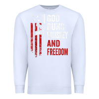 White God Guns Whiskey Freedom - Pro Gun American Flag Guns Arts Characters Premium Sweatshirt - maiPhamDesign