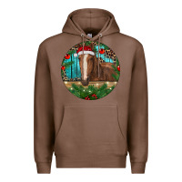Chestnut Brown Horse Christmas Premium Hoodie - RanaPortraitStore