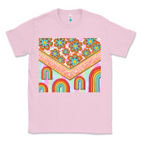 Bubblegum Pink hippie rainbow and daisy Classic Tee - TumblerDesignByShophia