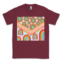 Burgundy hippie rainbow and daisy Classic Tee - TumblerDesignByShophia