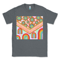 Charcoal Heather hippie rainbow and daisy Classic Tee - TumblerDesignByShophia