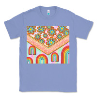 Colony Blue hippie rainbow and daisy Classic Tee - TumblerDesignByShophia