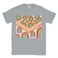 Heather Grey hippie rainbow and daisy Classic Tee - TumblerDesignByShophia