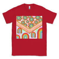 Red hippie rainbow and daisy Classic Tee - TumblerDesignByShophia