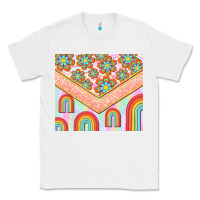 White hippie rainbow and daisy Classic Tee - TumblerDesignByShophia