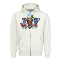 Oatmeal Heather Christmas snow cow joy Zipper Hoodie - BarkalooDesign
