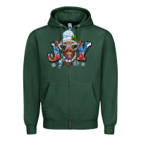 Sports Green Christmas snow cow joy Zipper Hoodie - BarkalooDesign